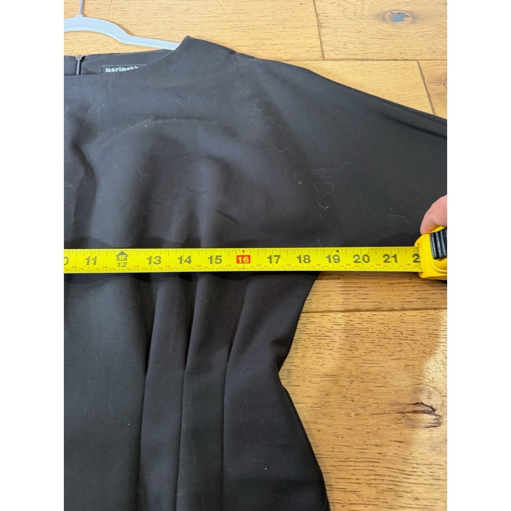 Marimekko Luminanssi Solid Dress 40 Black Excellent Cotton Stretch Shift (2017) - Picture 8 of 10